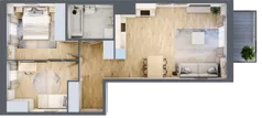 3 pokoje, mieszkanie 63,07 m², piętro 4, oferta nr D/100, Apartamenty Rudnickiego, Warszawa, Bielany, Piaski, ul. Rudnickiego 7