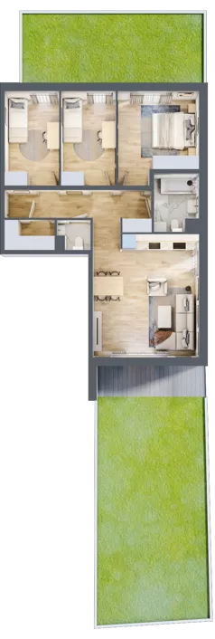 4 pokoje, mieszkanie 76,90 m², piętro 1, oferta nr B/4, Wille Biskupin, Wrocław, Biskupin-Sępolno-Dąbie-Bartoszowice, Śródmieście, ul. Braci Gierymskich 156