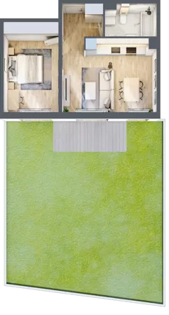 2 pokoje, mieszkanie 44,60 m², piętro 1, oferta nr I/5, Wille Biskupin, Wrocław, Biskupin-Sępolno-Dąbie-Bartoszowice, Śródmieście, ul. Braci Gierymskich 156