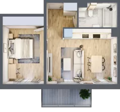 2 pokoje, mieszkanie 44,60 m², piętro 1, oferta nr J/5, Wille Biskupin, Wrocław, Biskupin-Sępolno-Dąbie-Bartoszowice, Śródmieście, ul. Braci Gierymskich 156