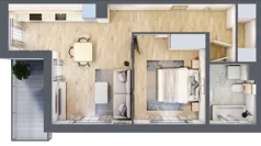 2 pokoje, mieszkanie 47,49 m², piętro 1, oferta nr L/5, Wille Biskupin, Wrocław, Biskupin-Sępolno-Dąbie-Bartoszowice, Śródmieście, ul. Braci Gierymskich 156