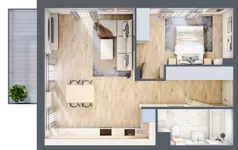 2 pokoje, mieszkanie 52,01 m², piętro 1, oferta nr L/6, Wille Biskupin, Wrocław, Biskupin-Sępolno-Dąbie-Bartoszowice, Śródmieście, ul. Braci Gierymskich 156