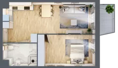 2 pokoje, mieszkanie 51,37 m², parter, oferta nr B/2, Osiedle Górka Narodowa etap 5, Kraków, Prądnik Biały, Górka Narodowa, ul. Papierni Prądnickich