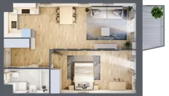 2 pokoje, mieszkanie 51,25 m², piętro 3, oferta nr B/10, Osiedle Górka Narodowa etap 5, Kraków, Prądnik Biały, Górka Narodowa, ul. Papierni Prądnickich