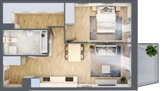 2 pokoje, mieszkanie 48,51 m², piętro 3, oferta nr B/30, Osiedle Górka Narodowa etap 5, Kraków, Prądnik Biały, Górka Narodowa, ul. Papierni Prądnickich