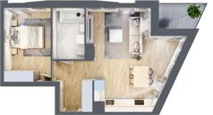 2 pokoje, mieszkanie 48,69 m², piętro 1, oferta nr E/36, Osiedle Górka Narodowa etap 5, Kraków, Prądnik Biały, Górka Narodowa, ul. Papierni Prądnickich