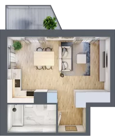 1 pokój, mieszkanie 30,73 m², piętro 4, oferta nr F/16, Osiedle Górka Narodowa etap 5, Kraków, Prądnik Biały, Górka Narodowa, ul. Papierni Prądnickich