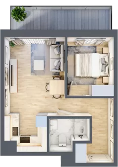 2 pokoje, mieszkanie 36,62 m², parter, oferta nr A/28, Apartamenty Beethovena, Warszawa, Mokotów, Sielce, ul. Dziekońskiego 4
