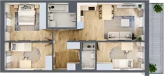 4 pokoje, mieszkanie 73,82 m², piętro 1, oferta nr A/30, Apartamenty Beethovena, Warszawa, Mokotów, Sielce, ul. Dziekońskiego 4