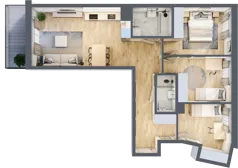 4 pokoje, mieszkanie 75,95 m², piętro 1, oferta nr A/54, Apartamenty Beethovena, Warszawa, Mokotów, Sielce, ul. Dziekońskiego 4