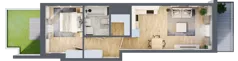 2 pokoje, mieszkanie 44,07 m², parter, oferta nr A/75, Apartamenty Beethovena, Warszawa, Mokotów, Sielce, ul. Dziekońskiego 4
