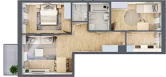 3 pokoje, mieszkanie 64,63 m², piętro 4, oferta nr B/64, Apartamenty Beethovena, Warszawa, Mokotów, Sielce, ul. Dziekońskiego 4