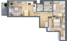 3 pokoje, mieszkanie 59,25 m², piętro 4, oferta nr B/86, Apartamenty Beethovena, Warszawa, Mokotów, Sielce, ul. Dziekońskiego 4