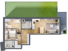 3 pokoje, mieszkanie 57,41 m², parter, oferta nr B/1, Apartamenty Beethovena, Warszawa, Mokotów, Sielce, ul. Dziekońskiego 4