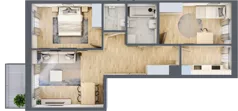3 pokoje, mieszkanie 64,63 m², piętro 5, oferta nr B/67, Apartamenty Beethovena, Warszawa, Mokotów, Sielce, ul. Dziekońskiego 4