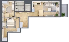 3 pokoje, mieszkanie 59,68 m², piętro 2, oferta nr B/36, Apartamenty Beethovena, Warszawa, Mokotów, Sielce, ul. Dziekońskiego 4