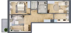 3 pokoje, mieszkanie 64,63 m², piętro 3, oferta nr B/61, Apartamenty Beethovena, Warszawa, Mokotów, Sielce, ul. Dziekońskiego 4