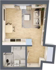 1 pokój, mieszkanie 26,55 m², piętro 3, oferta nr B/19, Apartamenty Beethovena, Warszawa, Mokotów, Sielce, ul. Dziekońskiego 4