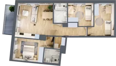 4 pokoje, mieszkanie 77,64 m², piętro 1, oferta nr B/7, Apartamenty Beethovena, Warszawa, Mokotów, Sielce, ul. Dziekońskiego 4