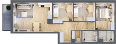 4 pokoje, mieszkanie 78,89 m², piętro 1, oferta nr C/12, Apartamenty Beethovena, Warszawa, Mokotów, Sielce, ul. Dziekońskiego 4