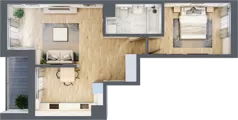 2 pokoje, mieszkanie 50,89 m², piętro 4, oferta nr D/12, Apartamenty Beethovena, Warszawa, Mokotów, Sielce, ul. Dziekońskiego 4