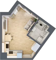 1 pokój, mieszkanie 25,86 m², piętro 5, oferta nr D/16, Apartamenty Beethovena, Warszawa, Mokotów, Sielce, ul. Dziekońskiego 4