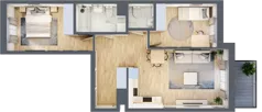 3 pokoje, mieszkanie 61,39 m², piętro 2, oferta nr D/8, Apartamenty Beethovena, Warszawa, Mokotów, Sielce, ul. Dziekońskiego 4