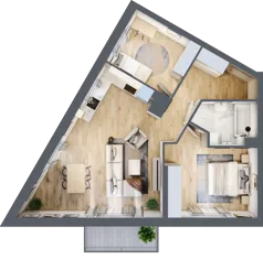 3 pokoje, mieszkanie 64,59 m², piętro 3, oferta nr B/145, Apartamenty nad Oławką 2, Wrocław, Przedmieście Oławskie, Krzyki, ul. Krakowska 98a