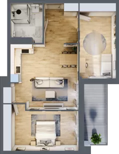 3 pokoje, mieszkanie 72,17 m², piętro 1, oferta nr B/61, Apartamenty nad Oławką 2, Wrocław, Przedmieście Oławskie, Krzyki, ul. Krakowska 98a