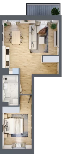 2 pokoje, mieszkanie 49,31 m², piętro 2, oferta nr B/11, Apartamenty nad Oławką 2, Wrocław, Przedmieście Oławskie, Krzyki, ul. Krakowska 98a