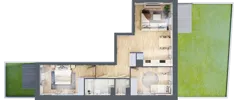 3 pokoje, mieszkanie 60,20 m², parter, oferta nr B/2, Apartamenty nad Oławką 2, Wrocław, Przedmieście Oławskie, Krzyki, ul. Krakowska 98a