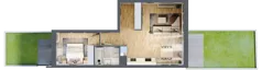 2 pokoje, mieszkanie 50,19 m², parter, oferta nr B/57, Apartamenty nad Oławką 2, Wrocław, Przedmieście Oławskie, Krzyki, ul. Krakowska 98a