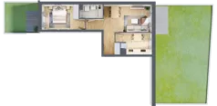 2 pokoje, mieszkanie 47,07 m², parter, oferta nr B/29, Apartamenty nad Oławką 2, Wrocław, Przedmieście Oławskie, Krzyki, ul. Krakowska 98a