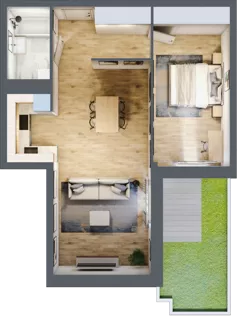 2 pokoje, mieszkanie 55,46 m², parter, oferta nr B/58, Apartamenty nad Oławką 2, Wrocław, Przedmieście Oławskie, Krzyki, ul. Krakowska 98a