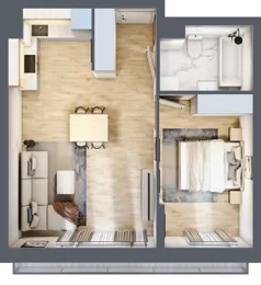 2 pokoje, mieszkanie 45,66 m², piętro 2, oferta nr B/120, Apartamenty nad Oławką 2, Wrocław, Przedmieście Oławskie, Krzyki, ul. Krakowska 98a