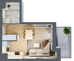 1 pokój, mieszkanie 25,97 m², piętro 2, oferta nr B/65, Apartamenty nad Oławką 2, Wrocław, Przedmieście Oławskie, Krzyki, ul. Krakowska 98a