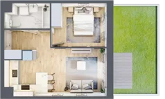 2 pokoje, mieszkanie 37,30 m², parter, oferta nr C/1, 29. Aleja bud. C, Kraków, Stare Miasto, Warszawskie, al. 29 Listopada