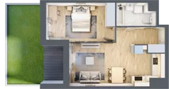2 pokoje, mieszkanie 42,92 m², piętro 6, oferta nr C/99, 29. Aleja bud. C, Kraków, Stare Miasto, Warszawskie, al. 29 Listopada