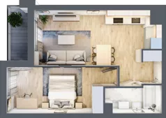2 pokoje, mieszkanie 41,10 m², piętro 2, oferta nr A/38, Hubska 100 etap 2, Wrocław, Huby, Krzyki, ul. Hubska 100