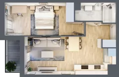2 pokoje, mieszkanie 40,71 m², piętro 7, oferta nr A/131, Hubska 100 etap 2, Wrocław, Huby, Krzyki, ul. Hubska 100