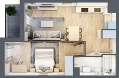 2 pokoje, mieszkanie 40,95 m², piętro 7, oferta nr A/121, Hubska 100 etap 2, Wrocław, Huby, Krzyki, ul. Hubska 100