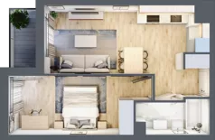 2 pokoje, mieszkanie 40,29 m², piętro 5, oferta nr A/93, Hubska 100 etap 2, Wrocław, Huby, Krzyki, ul. Hubska 100