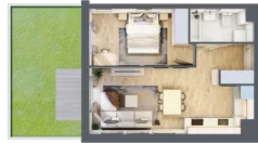 2 pokoje, mieszkanie 42,59 m², piętro 1, oferta nr D/8, Osiedle Rapsodia 2, Wrocław, Karłowice-Różanka, Różanka, ul. Wołowska 5
