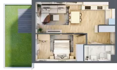 2 pokoje, mieszkanie 41,08 m², parter, oferta nr C/5, Osiedle Rapsodia 2, Wrocław, Karłowice-Różanka, Różanka, ul. Wołowska 5