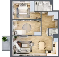 3 pokoje, mieszkanie 62,54 m², piętro 4, oferta nr D/27, Osiedle Rapsodia 2, Wrocław, Karłowice-Różanka, Różanka, ul. Wołowska 5