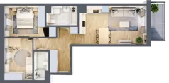 3 pokoje, mieszkanie 58,62 m², piętro 1, oferta nr C/6, Mokotów Sportowy 1 B, Warszawa, Mokotów, Augustówka, ul. Antoniewska