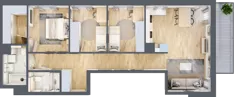 4 pokoje, mieszkanie 81,33 m², piętro 2, oferta nr D/11, Mokotów Sportowy 1 B, Warszawa, Mokotów, Augustówka, ul. Antoniewska