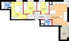4 pokoje, mieszkanie 65,69 m², piętro 4, oferta nr D/34, Mokotów Sportowy 1 B, Warszawa, Mokotów, Augustówka, ul. Antoniewska