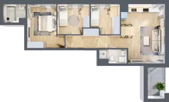4 pokoje, mieszkanie 65,69 m², piętro 2, oferta nr D/18, Mokotów Sportowy 1 B, Warszawa, Mokotów, Augustówka, ul. Antoniewska