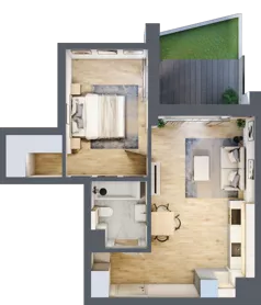 2 pokoje, mieszkanie 43,46 m², parter, oferta nr E/3, Mokotów Sportowy 1 B, Warszawa, Mokotów, Augustówka, ul. Antoniewska